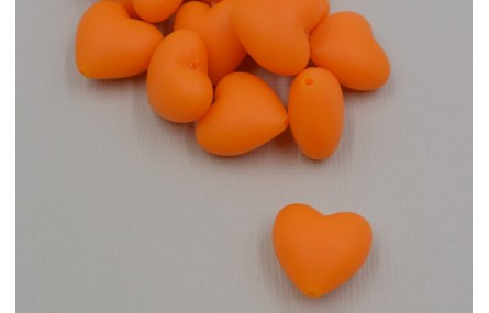 Corazón SILICONA 20*20*10mm Naranja