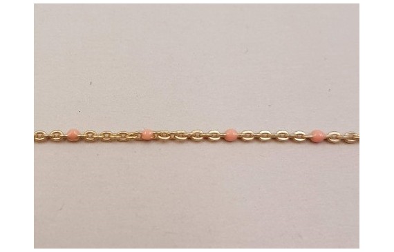 Cadena de 1,5mm oro mate con Microesmalte Rosa