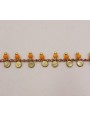 Cadena chapita latón 3mm con cristal Naranja