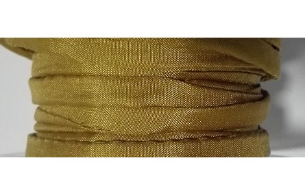 Cinta de seda Natural cosida 5-7mm mostaza-cobre